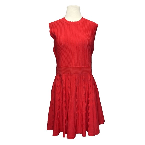 Ted Baker Dresses & Skirts - NWT Ted Baker Kamylia Knit Skater Dress 5 Red Career Interview Textured Stretch